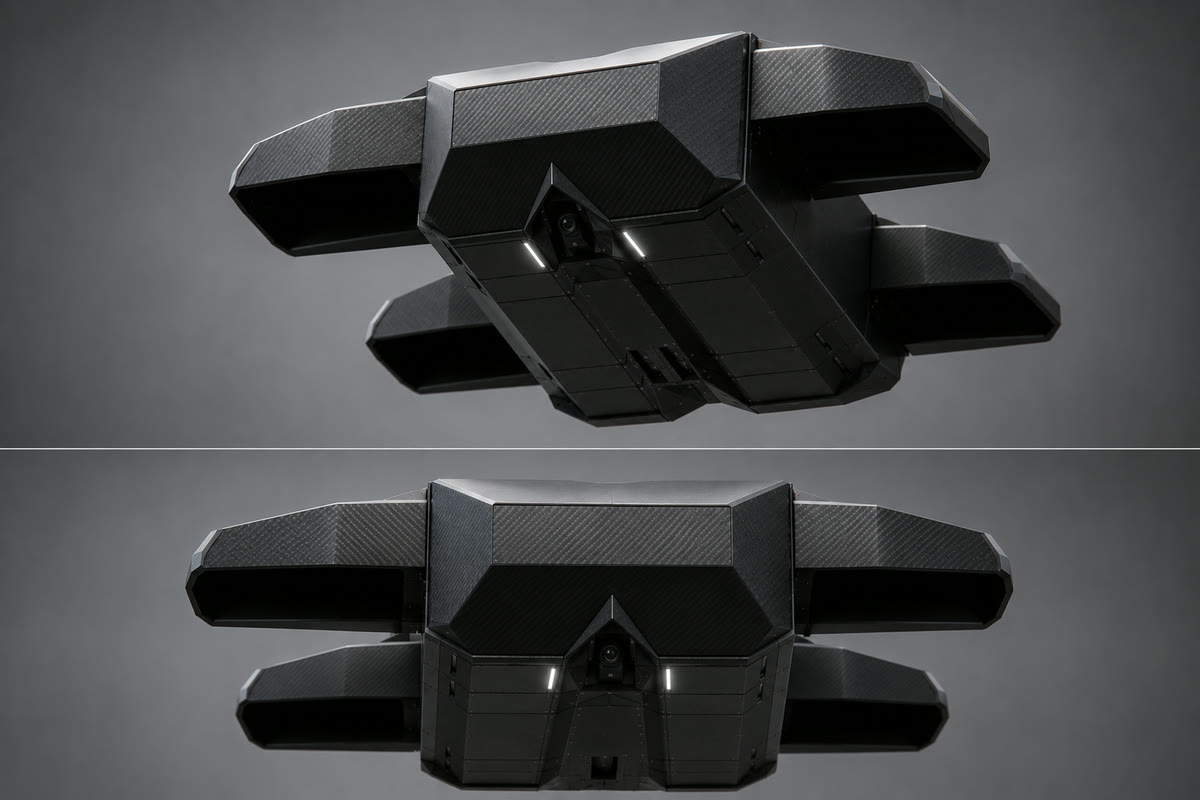 TARVYN enclosed impeller airframe showing carbon fiber body and enclosed ducts