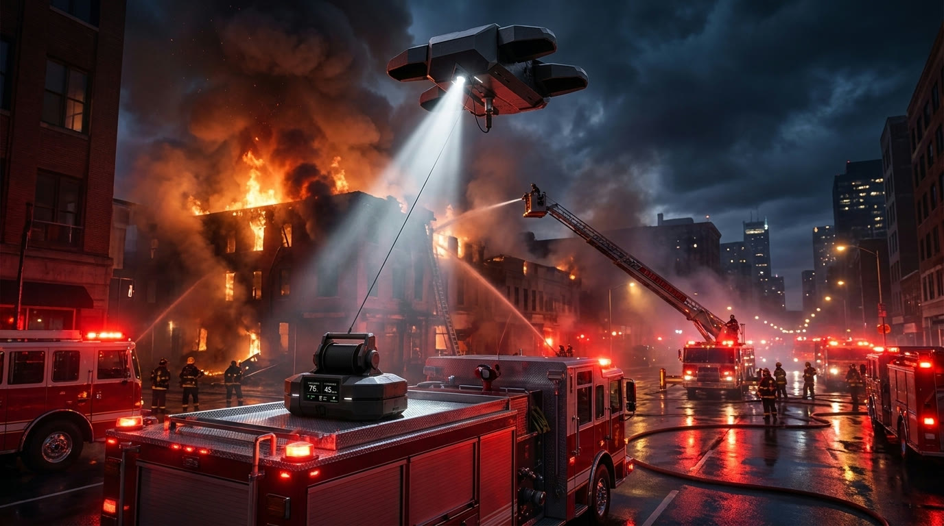 Concept visualization of TARVYN supporting fire and rescue visibility
